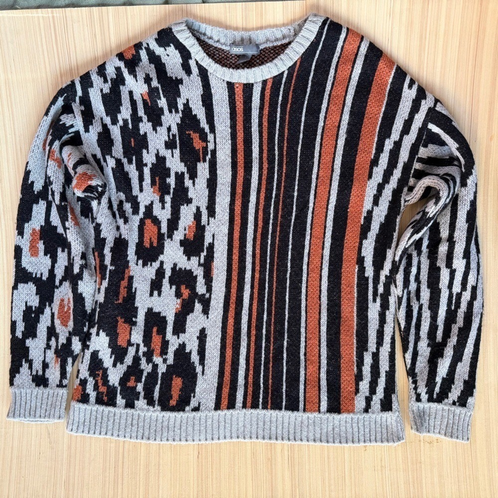 ASOS Multicolor Patterned Crewneck Sweater
